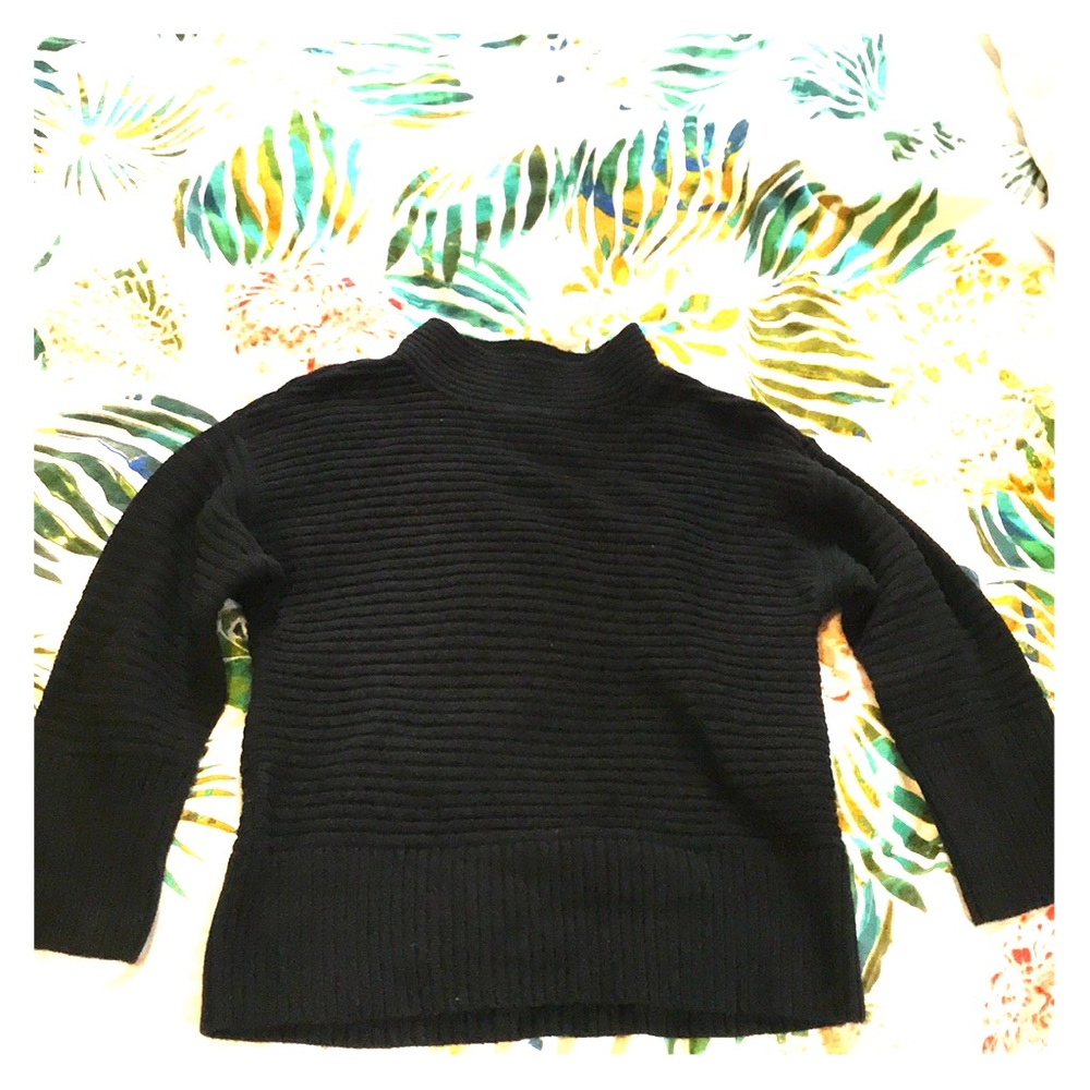 Black Loft Mockneck Ribbed Sweater - NWT